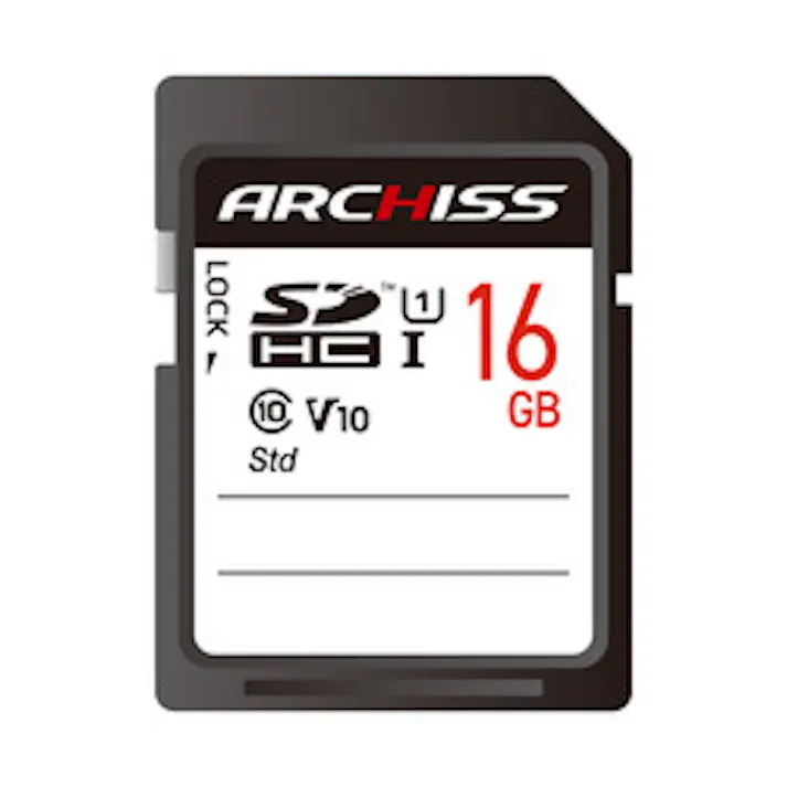 ARCHISS Standard SDHCメモリ―カード UHS-I U1 C10 V10 16GB
