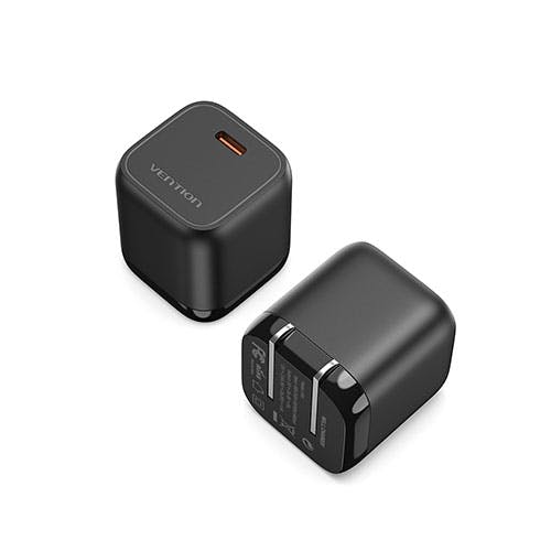 VENTION 1-port USB-C GaN コンセント充電器(30W) ブラック 充電器・チャージャー