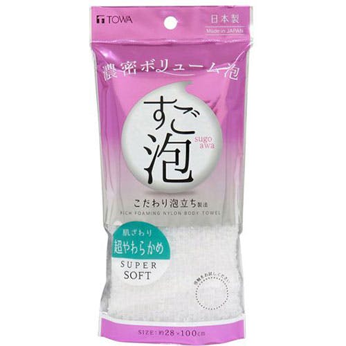 東和産業 すご泡IV ナイロンタオル 超やわらかめ ホワイト