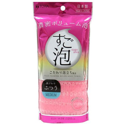 東和産業 すご泡IV ナイロンタオル ふつう ピンク