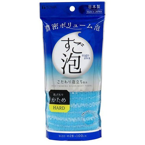 東和産業 すご泡IV ナイロンタオル かため ブルー