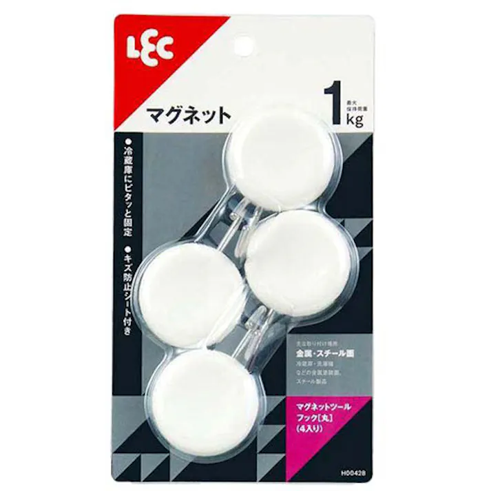 レック マグネットツールフック 丸 4個入