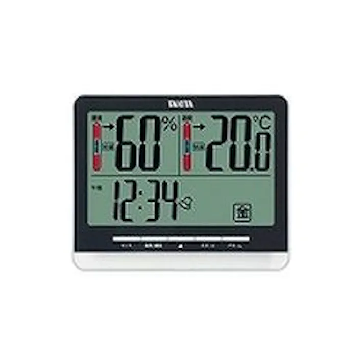 デジタル温湿度計 ブラック (1個)