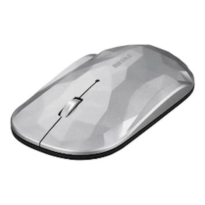 薄型 3ボタン Bluetooth BlueLEDマウス ジオメトリー シルバー