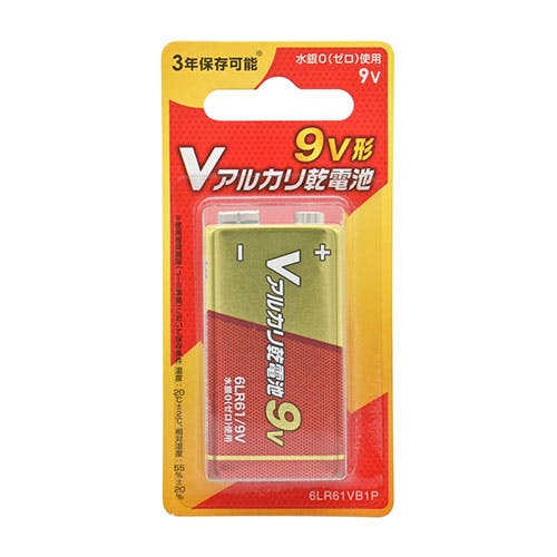 Vアルカリ乾電池 9V形 1本パック 08-4130