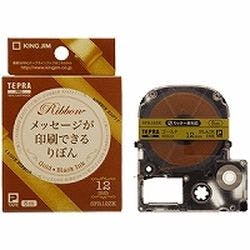 SFR12ZK テプラPROテープりぼんゴールド/黒 パソコン・周辺機器