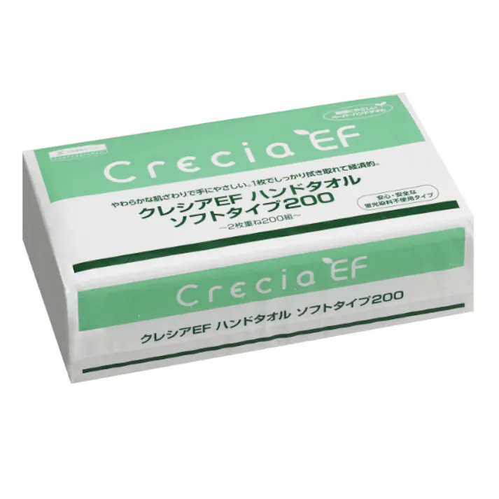 【30袋入/ケース】ペーパータオル クレシアEFハンドタオル ソフトタイプ200 日本製紙クレシア