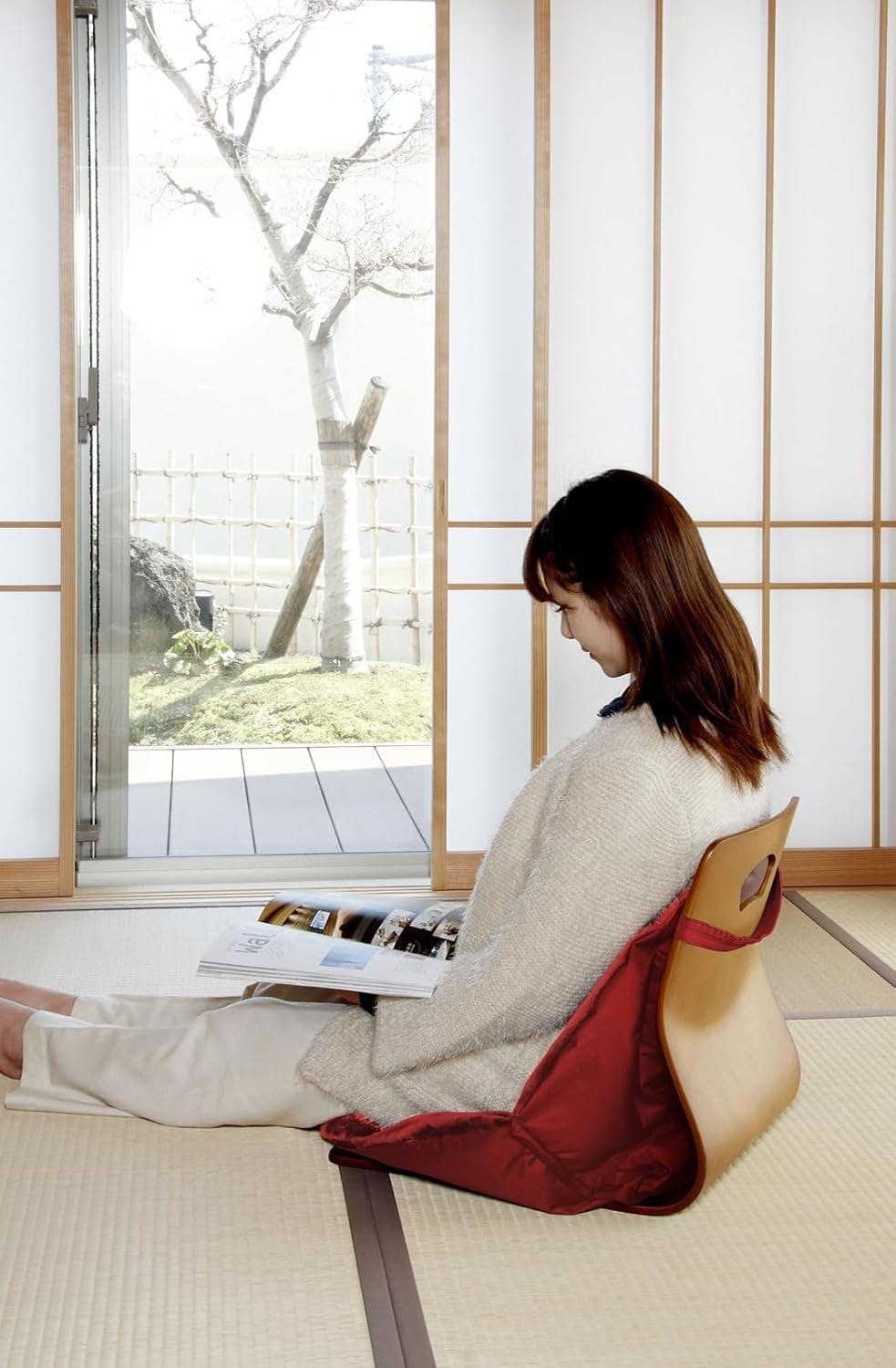 20547 腰までぽかぽかクッション(レッド）4573242551327 | クッション