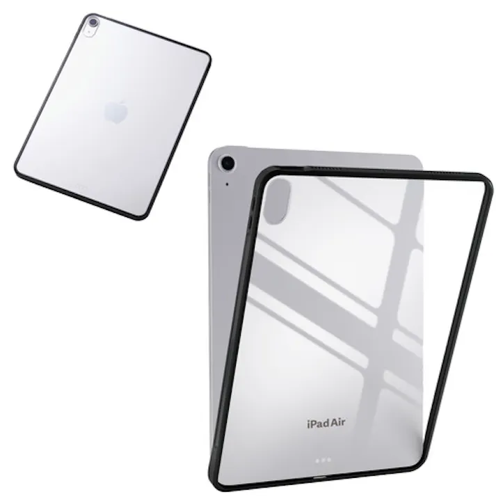 iPad Air ケース 11インチ ( M3 / M2 ) 耐衝撃 背面クリア ブラック