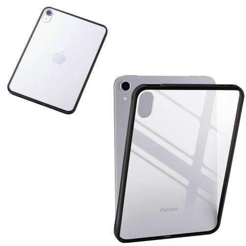 iPad mini ケース 8.3インチ ( A17 Pro ) 耐衝撃 背面クリア ブラック ケース・ストラップ iPad mini ケース 8.3インチ ( A17 Pro ) 耐衝撃 背面クリア ブラック ケース・ストラップ