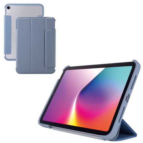 iPad mini ケース 8.3インチ ( A17 Pro ) 2アングル スタンド ブルーグレー ケース・ストラップ iPad mini ケース 8.3インチ ( A17 Pro ) 2アングル スタンド ブルーグレー ケース・ストラップ