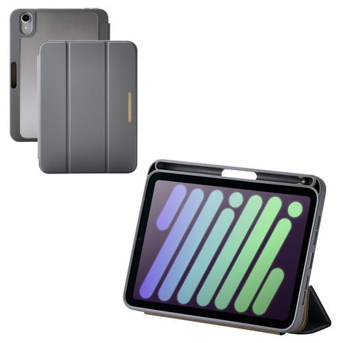 iPad mini ケース 8.3インチ ( A17 Pro ) 2アングル チャコールグレー ケース・ストラップ iPad mini ケース 8.3インチ ( A17 Pro ) 2アングル チャコールグレー ケース・ストラップ