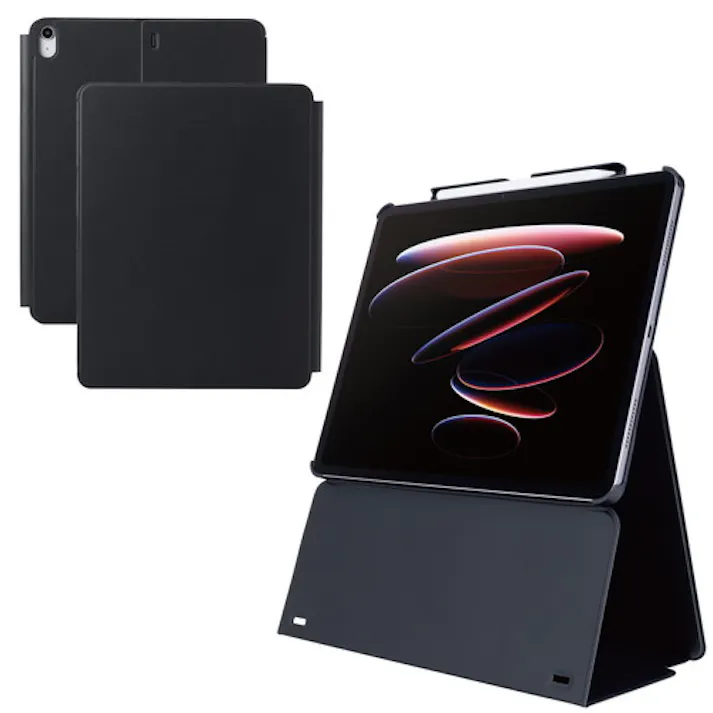 iPad Air ケース 13インチ ( M3 / M2 ) 高さ調整フラップ ブラック