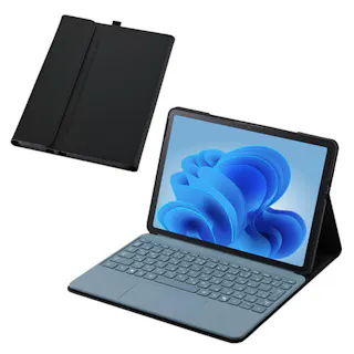 Surface Pro 12 インチ ケース マグネット式フラップ 衝撃吸収 ブラック