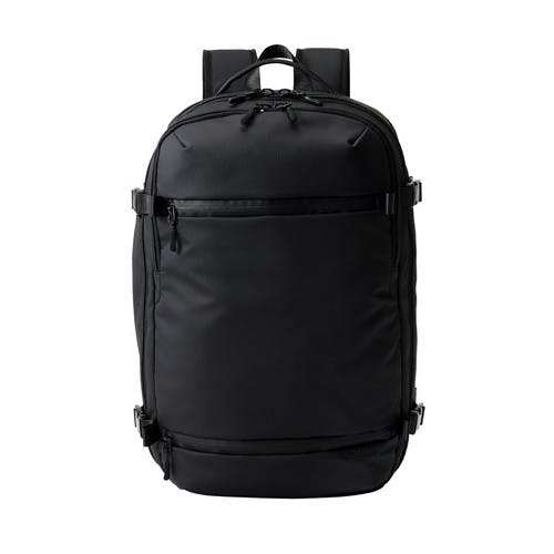 リュック 大容量 35L シューズ収納 16インチPC対応 小物整理ポケット付 黒
