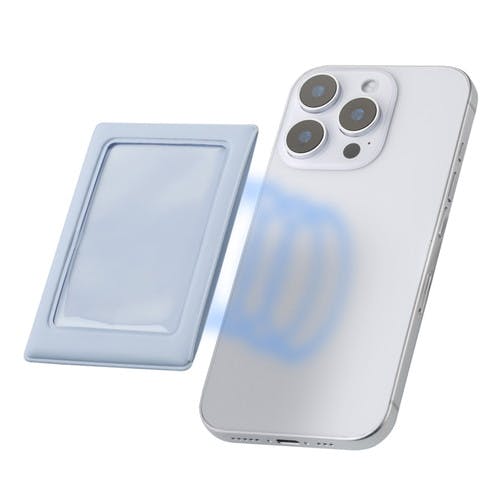 チェキ用フォトフレーム マグネット式 instax mini film用 MagSafe装着可 青