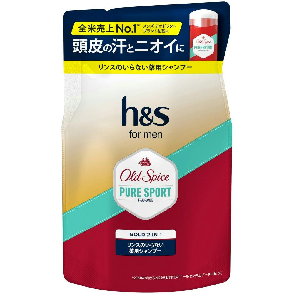 【12点まとめ買い】HSFORMENゴールド2IN1シャンプーオールドスパイスピュアスポーツの香りつめかえ × 12点【送料込み】 ＃hrm-4987176331168