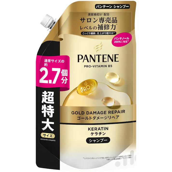 【6点まとめ買い】パンテーンゴールドダメージリペアシャンプーつめかえ超特大サイズ × 6点【送料込み】 #hrm-4987176338440
