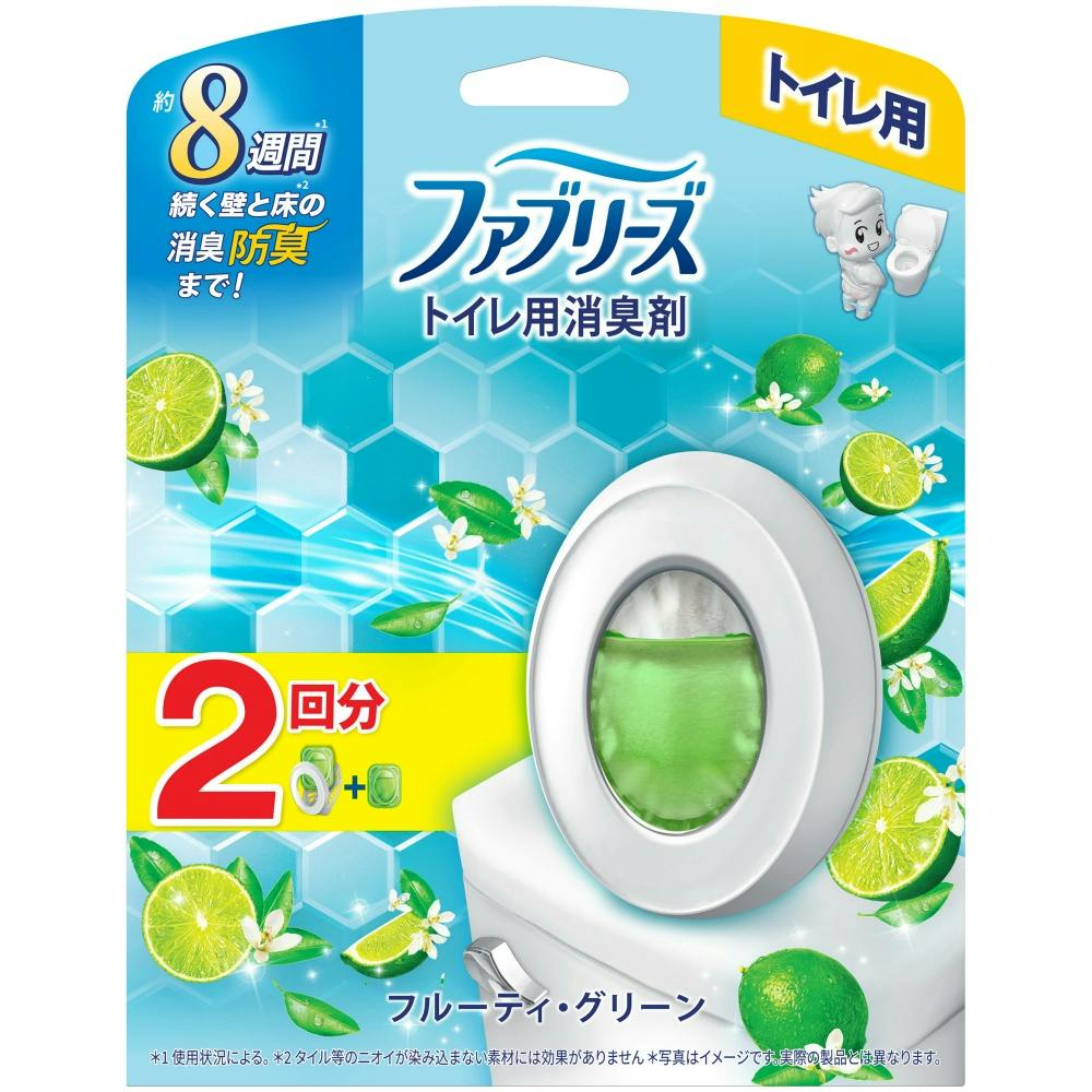 【12点まとめ買い】ファブリーズトイレ用消臭剤フルーティグリーン本体＋つめかえ 2回分 × 12点【送料込み】 ＃hrm-4987176351203