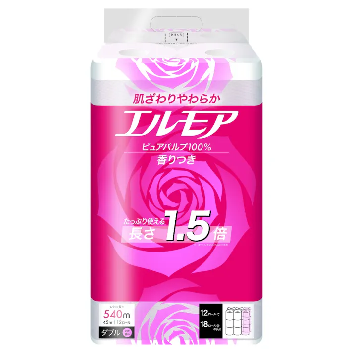 【6点まとめ買い】エルモア 1.5倍巻12ロールダブルピンク45m 花の香り × 6点【送料込み】 #hrm-4971633163454