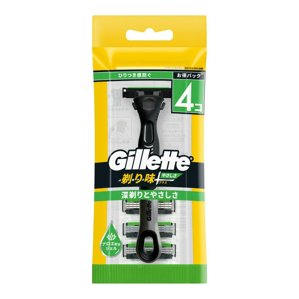 【6点まとめ買い】ジレット剃り味＋プラスやさしさ3Bホルダー付 × 6点【送料込み】 ＃hrm-4987176342157