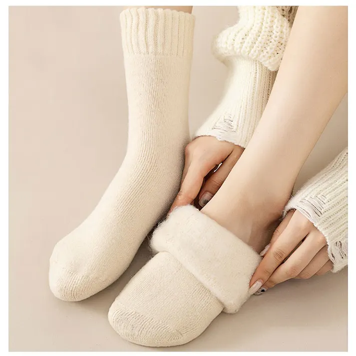 裏起毛靴下 3足セット あったか 靴下 レディース リブ 裏起毛 ふんわり 厚手 暖か 防寒 冬 秋冬 冷え取り靴下 かわいい