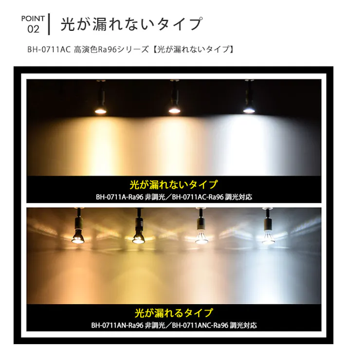 高演色クラス4 演色AAA LED電球 E11 60形相当 高演色Ra96 フリッカーフリー 濃い電球色2400K BH-0711AC-BK-24-Ra96