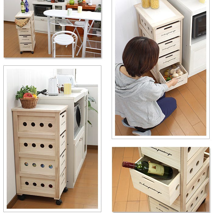 チェスト 桐 タイル天板 野菜ストッカー リビング キッチン 収納 北欧 4段 楽天市場】キッチンチェスト 幅40cm 4段 桐製 ストッカー タイルトップ