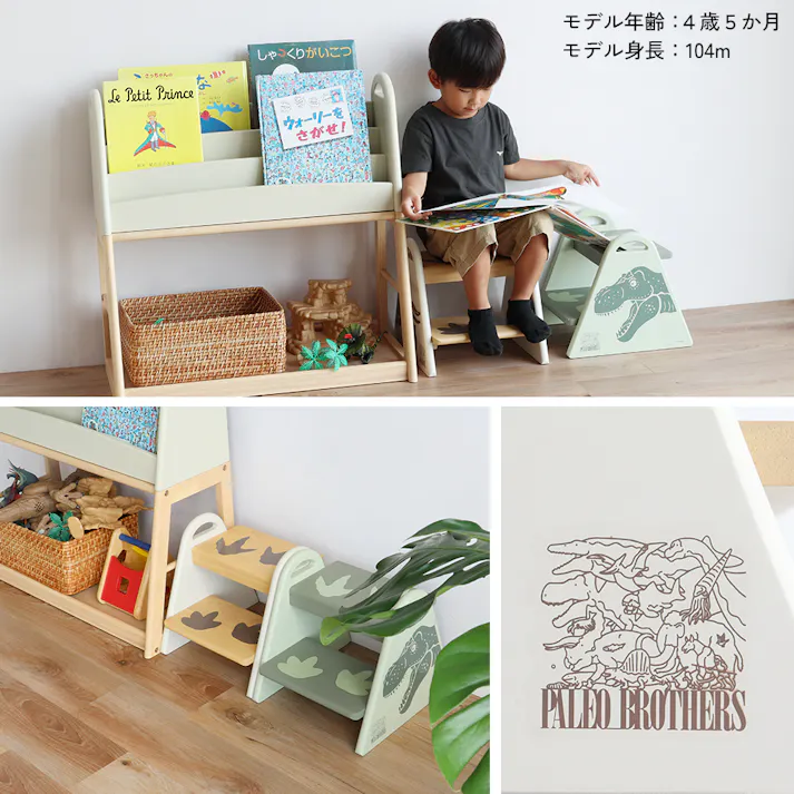 恐竜イラスト入り 遊び心をくすぐるキッズ踏み台 Dino Kids Step