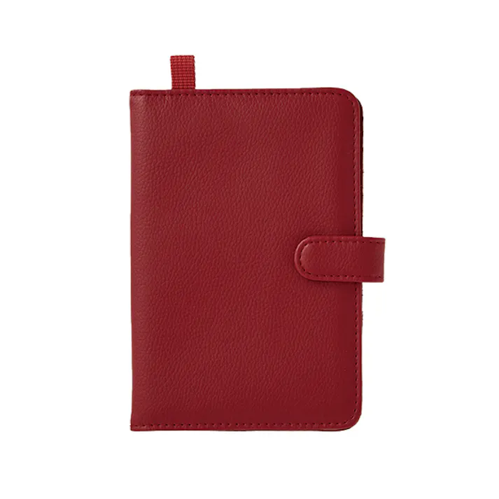 【薄型カードケース レザー調 A-03(ワインレッド)】 ちあふる カード20枚すっきり収納 薄型 見開き レザー調 ループ付 携帯便利 JAN:4989409097483