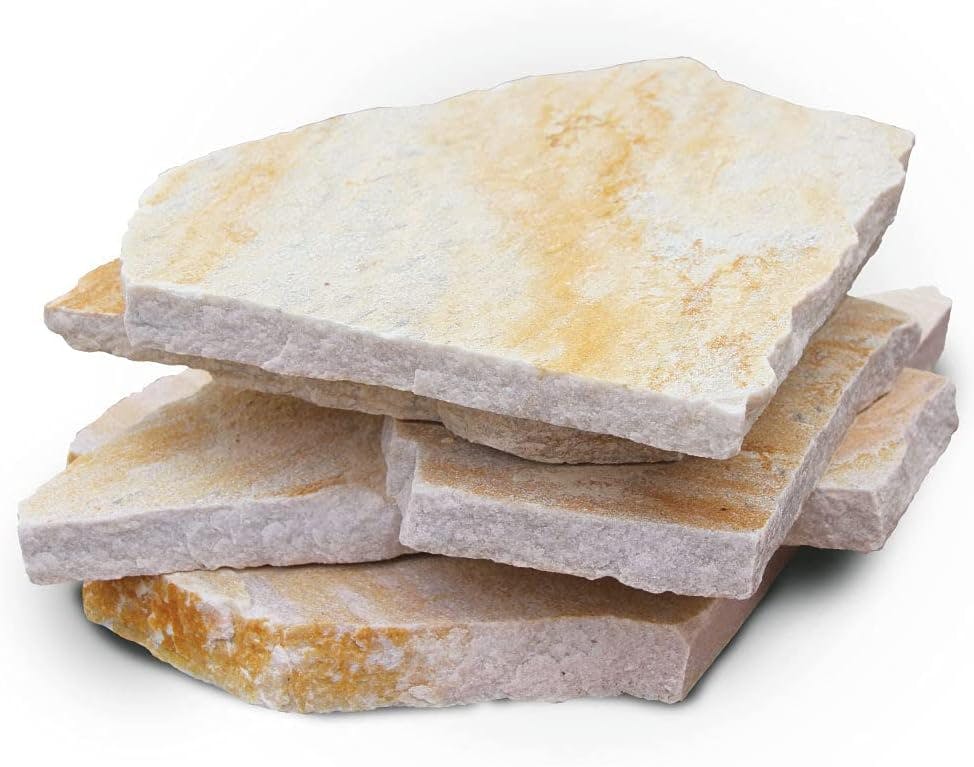 自然石の踏石 【ミニ飛石】 庭石 世界の銘石【ナチュラルクォーツ】 飛石 乱形石 洋風飛石 自然石飛石 踏石 素敵なお庭やアプローチを演出します