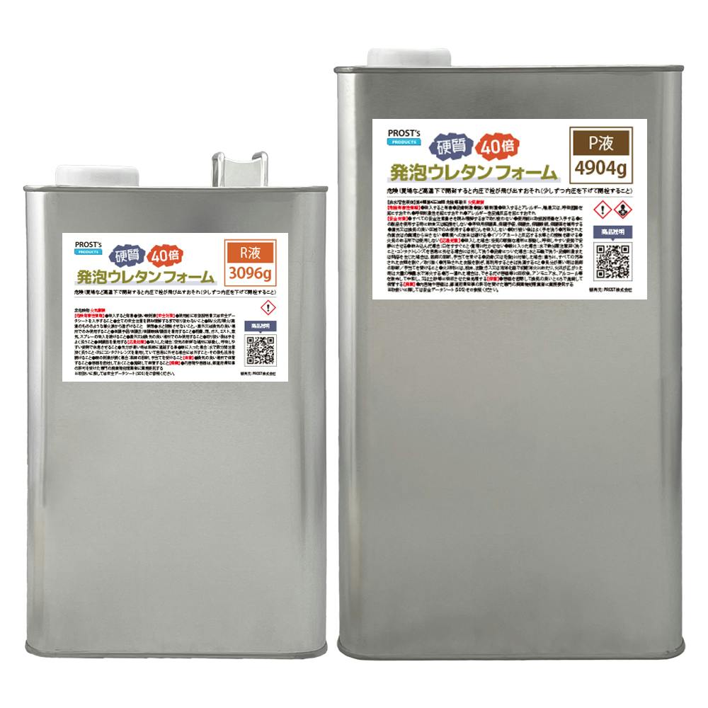 PROST 硬質発泡ウレタンフォーム原液 40倍 8kgセット/発泡 ウレタン 成型  エアロ 40倍