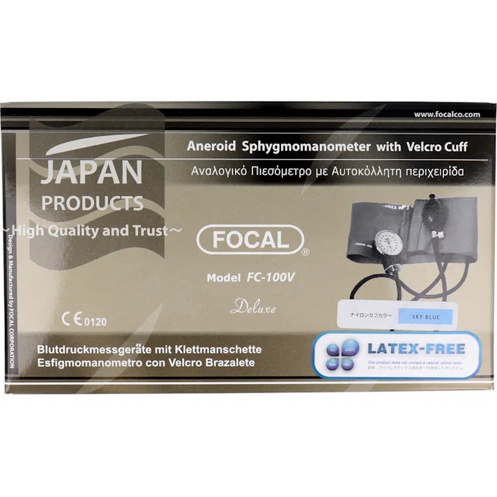 FOCAL アネロイド血圧計 FC-100V ナイロンカフ スカイブルー ×1点【送料込み】 #4516638002348