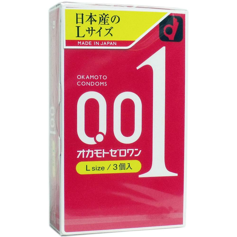 オカモトゼロワン 0.01ミリ コンドーム Lサイズ 3個入 ×1点【送料込み】 ＃4547691775122