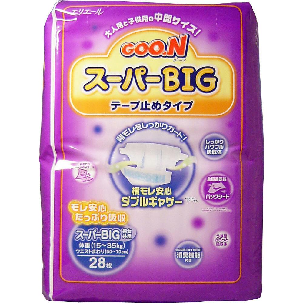 グーン スーパーBIG テープ止めタイプ 28枚入 ×1点【送料込み】 ＃4902011745009
