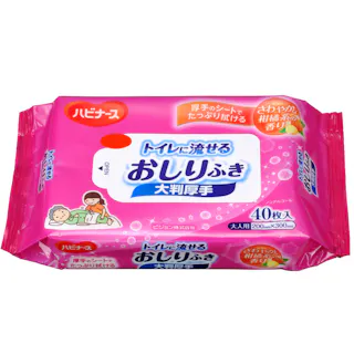 ハビナース トイレに流せるおしりふき 大判厚手 40枚入 ×1点【送料込み】 #4902508116015