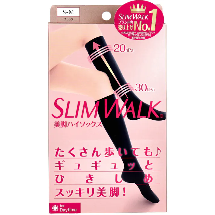 スリムウォーク 美脚ハイソックス ブラック S-M ×1点【送料込み】 #4902522676724