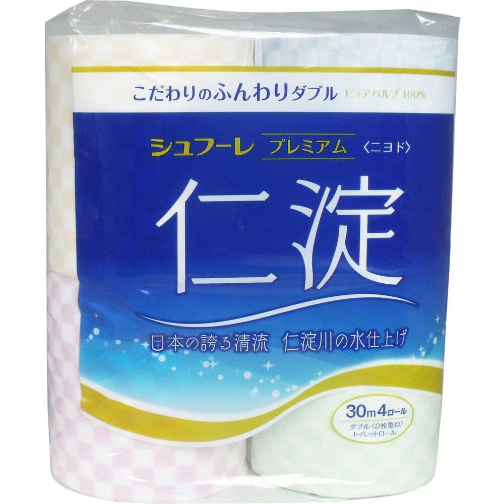 シュフーレプレミアム仁淀(ニヨド) 30m×4ロール ダブル ×1点【送料込み】 ＃4903105104009