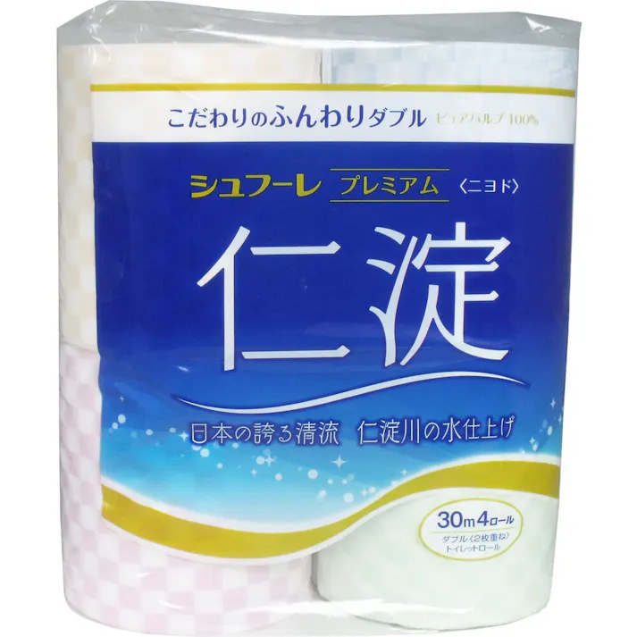 シュフーレプレミアム仁淀(ニヨド) 30m×4ロール ダブル ×1点【送料込み】 #4903105104009