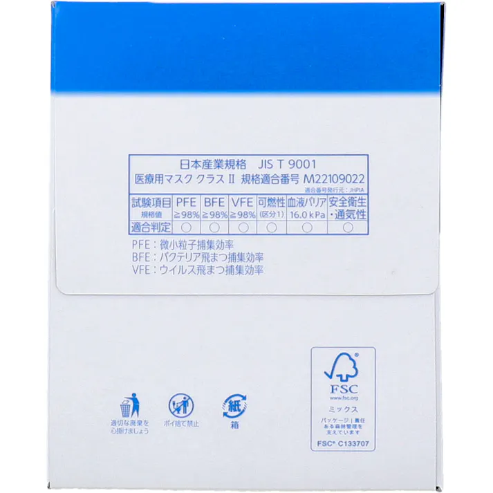 ユニ・チャーム サージカルプリーツマスク 4層構造マスク ふつうサイズ ブルー 50枚入 ×1点【送料込み】 #4903111550685