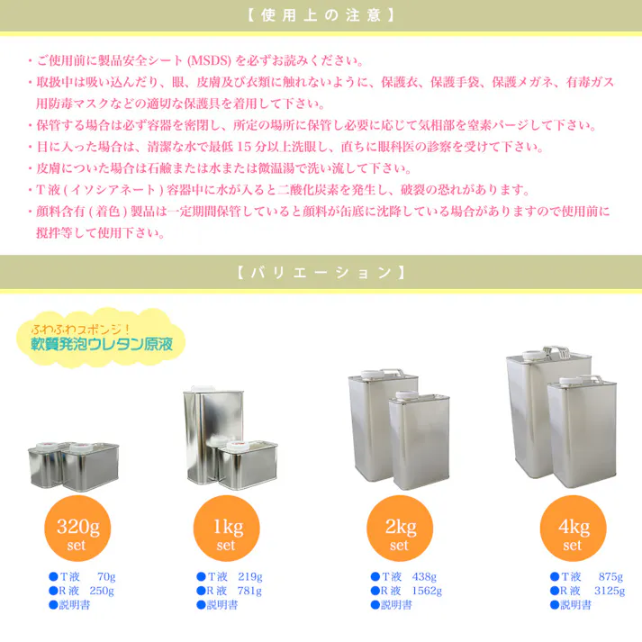 PROST ふわふわスポンジ!軟質発泡ウレタン原液 1kgセット