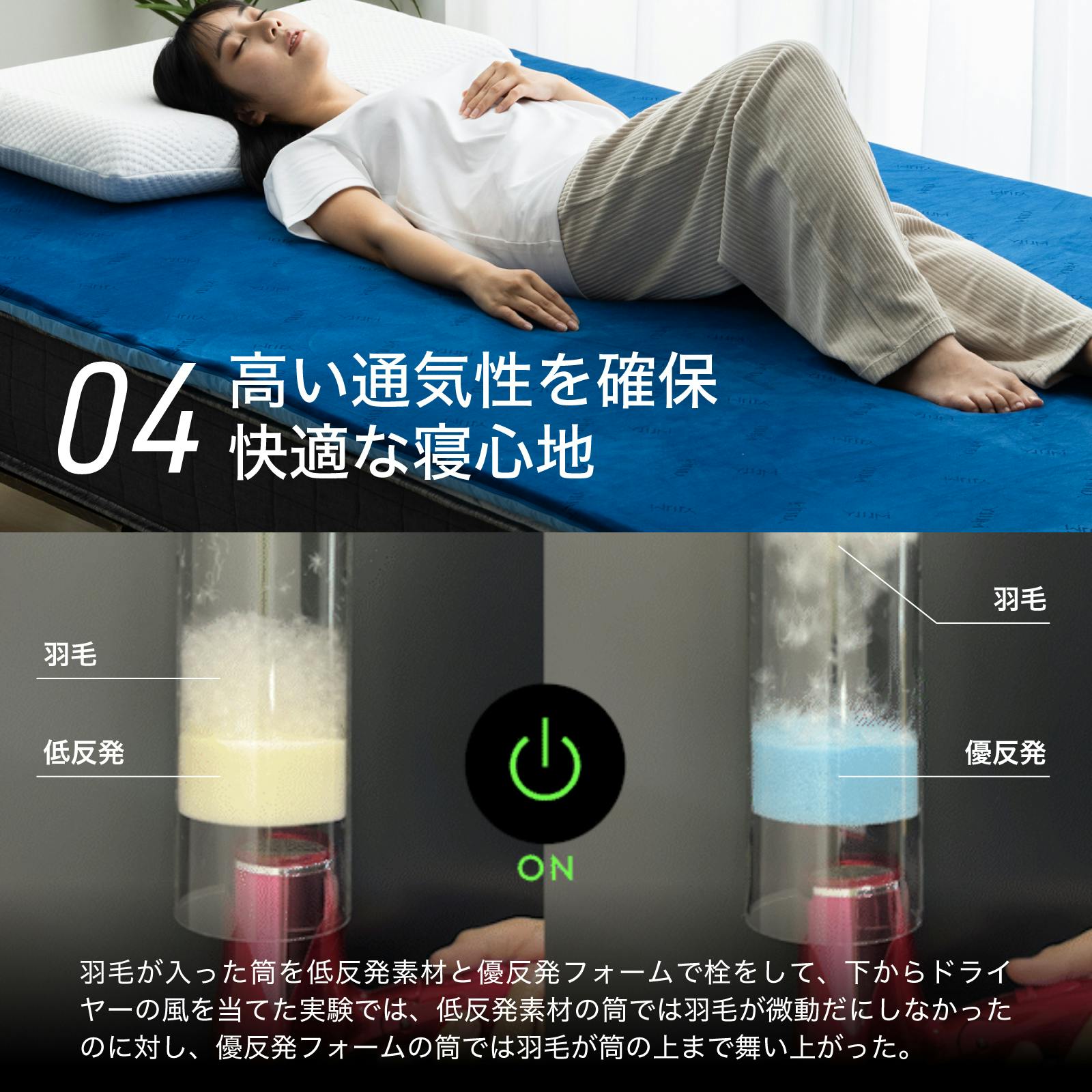 エムリリー 優反発 マットレス セミダブル 高反発 トッパー 厚さ5cm