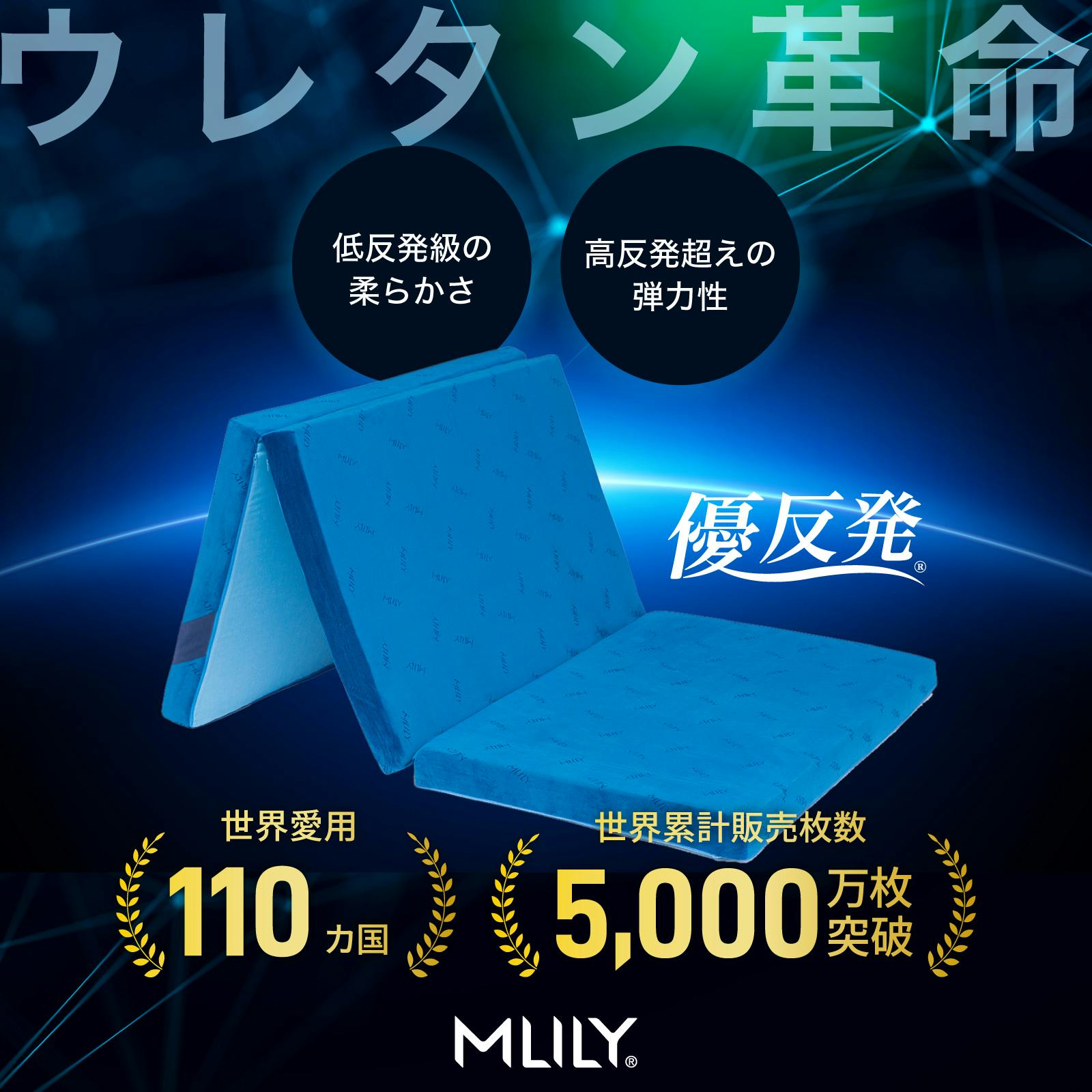 エムリリー 優反発 マットレス セミダブル 高反発 折り畳み 厚さ8cm