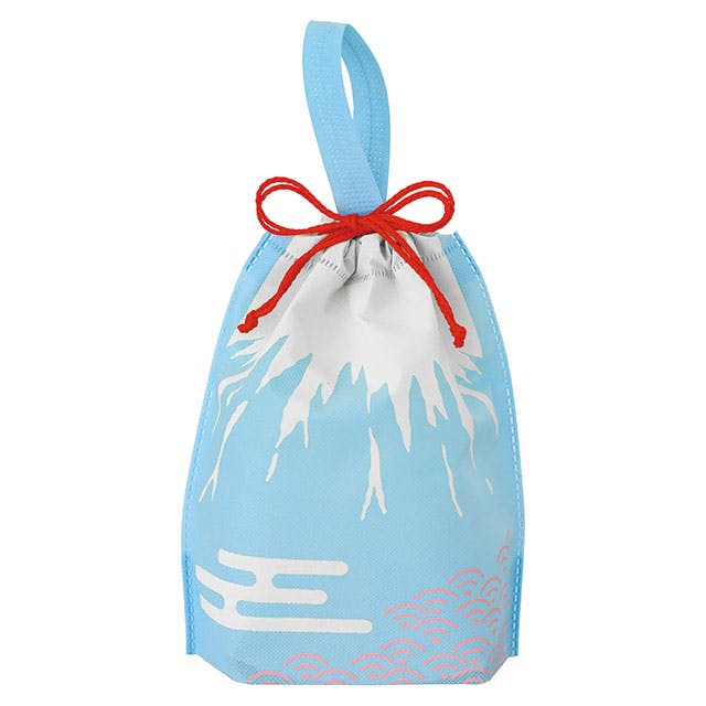 ヘッズ ラッピング袋 巾着 W230×D100×H240mm 水色 20枚 富士山 不織布巾着バッグ HEADS FJS-BM1