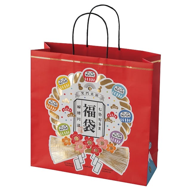 ヘッズ 手提げ袋 紙 W350×D120×H350mm 赤 50枚 福袋 ペーパーバッグ HEADS FK-3P