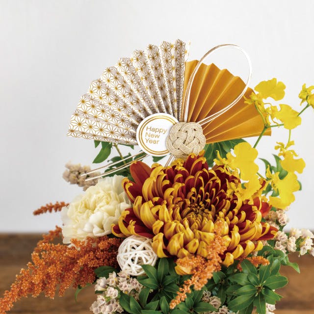 ヘッズ フラワーピック W150×H140(全長500)mm 金 6本 迎春フラワー