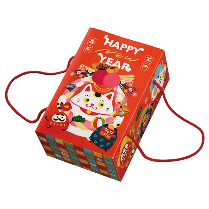 ヘッズ ギフトボックス W240×D160×H110mm 赤 10枚 迎春ギフトボックスバッグ型 HEADS GS-GBBM