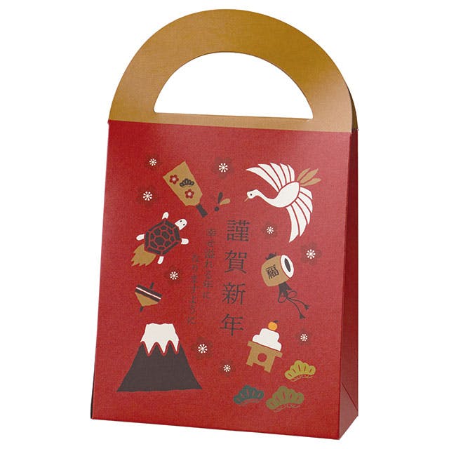 ヘッズ ギフトボックス W150×D60×H250(185)mm 赤 20枚 迎春ギフトBOXバッグ型 HEADS GS-GBS