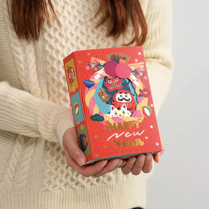 ヘッズ ギフトボックス W122×D183×H50mm 赤 20枚 迎春ギフトボックス HEADS GS-GM