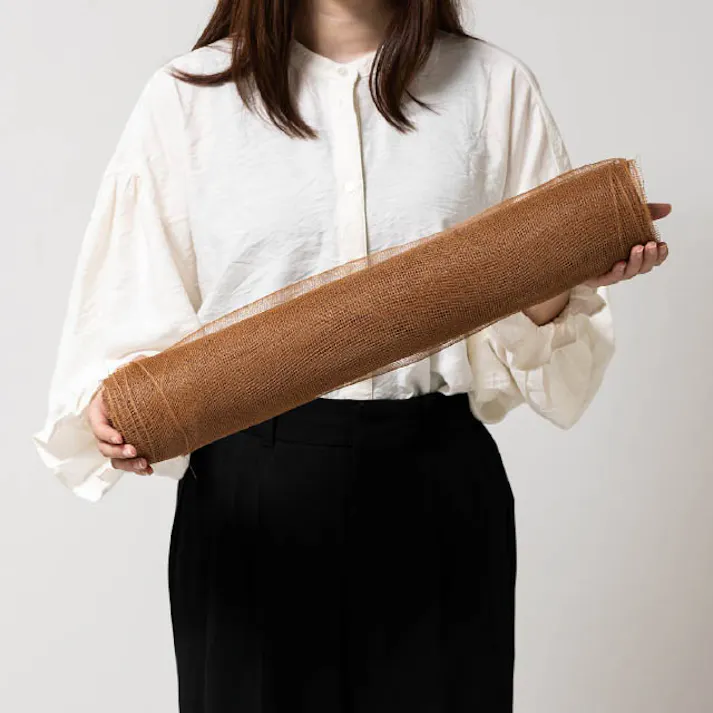 ヘッズ メッシュロール W530mm×15m巻 ライトブラウン 1m ファブリックロール HEADS MES-RO10